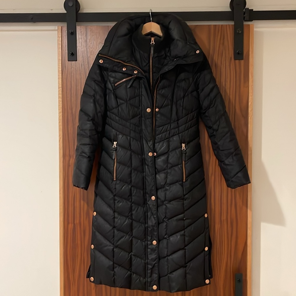 Andrew Marc Long Quilted/Down Filled Coat